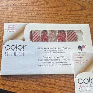 Color Street Festive Red and Silver Nail Strips